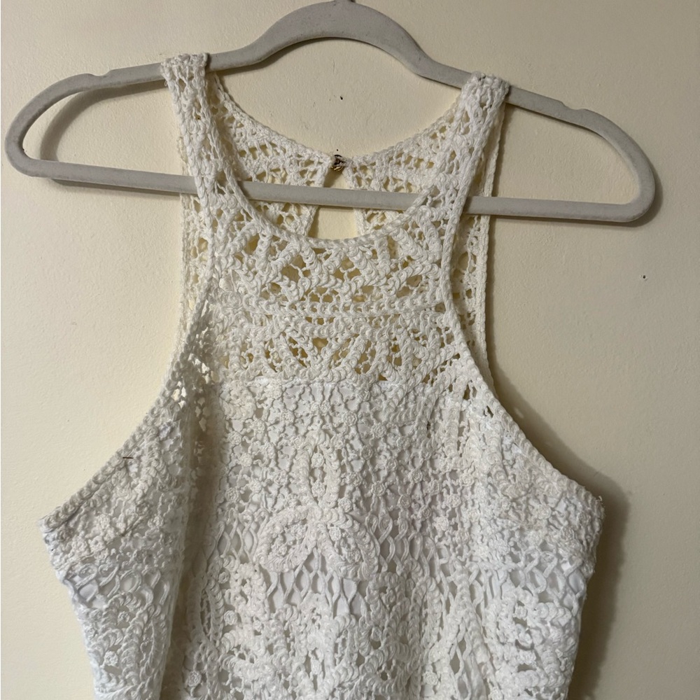 Lilly Pulitzer Jaimie Crochet Shift Dress, color resort white, size L - Picture 4 of 16